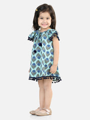 Cotton Dress for Girls - Blue | BS23IN27LBA
