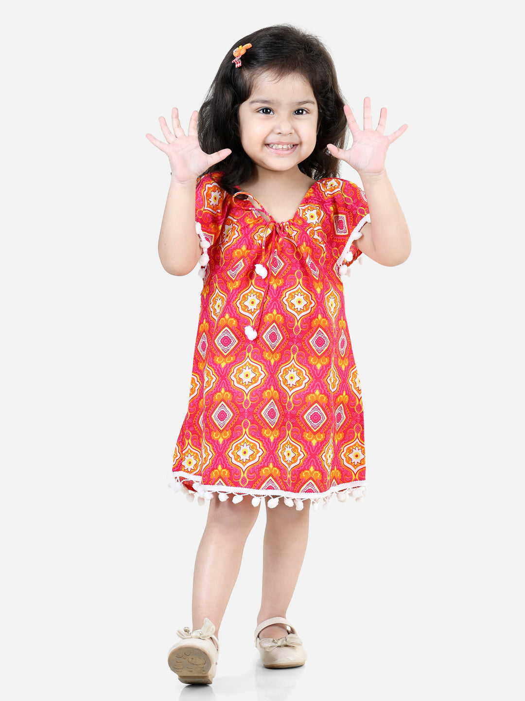 Pure Cotton Dress for Girls - Pink | BS23IN27PIA | DesiQlo