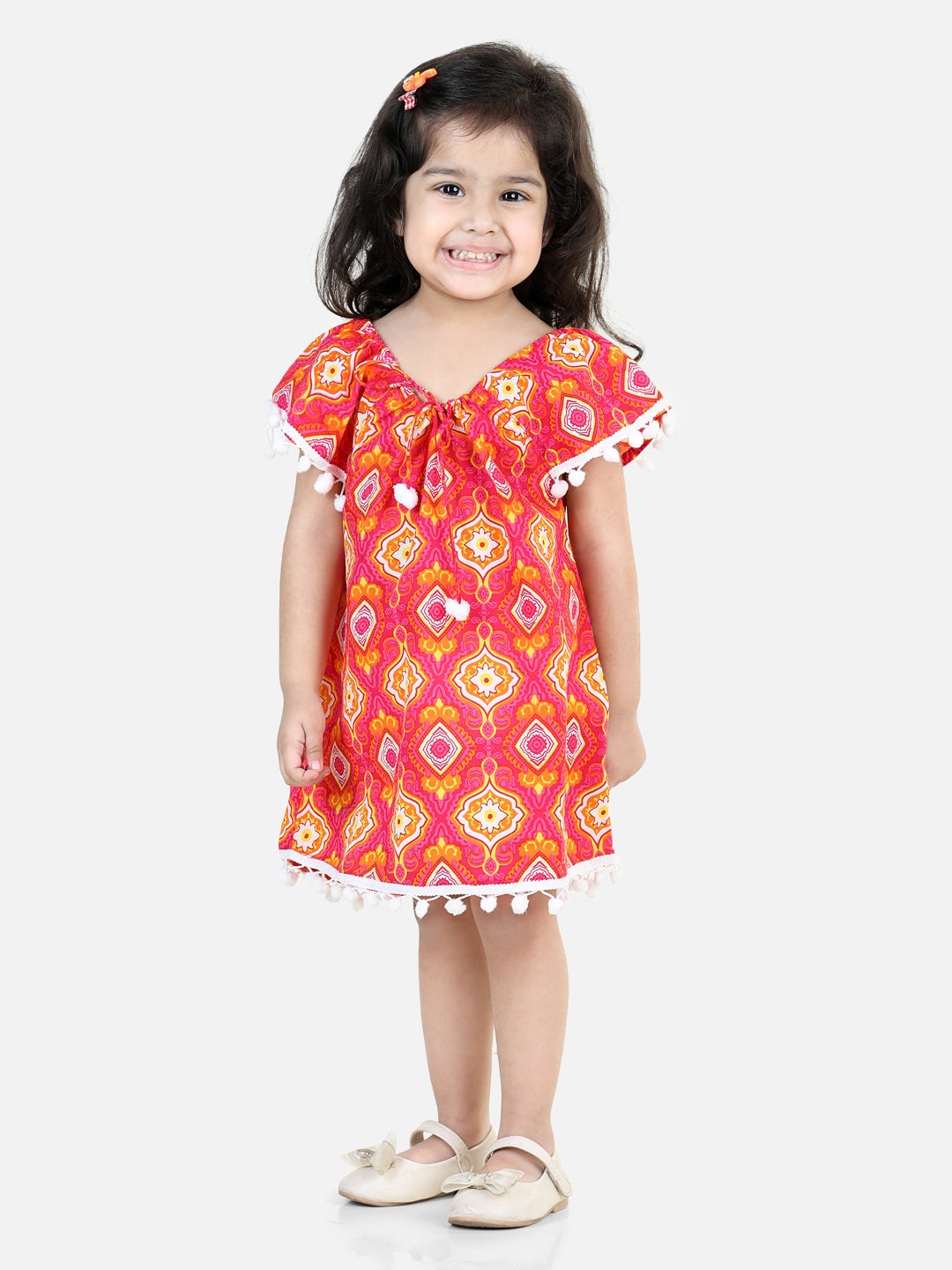 Pure Cotton Dress for Girls - Pink | BS23IN27PIA | DesiQlo