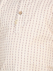 Cotton Blend Kurta Pajama Set for Kids - Beige | BS23KP39MRA