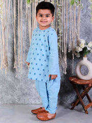 Cotton Dhoti Kurta Set for Kids - Blue | BS24DK60BLA