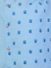Cotton Dhoti Kurta Set for Kids - Blue | BS24DK60BLA
