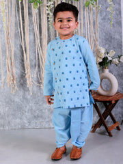 Cotton Dhoti Kurta Set for Kids - Blue | BS24DK60BLA