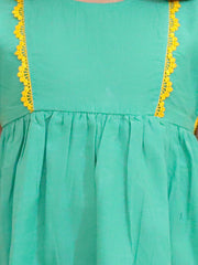 Pure Cotton Dress for Girls - Green | BS24DR61GRA