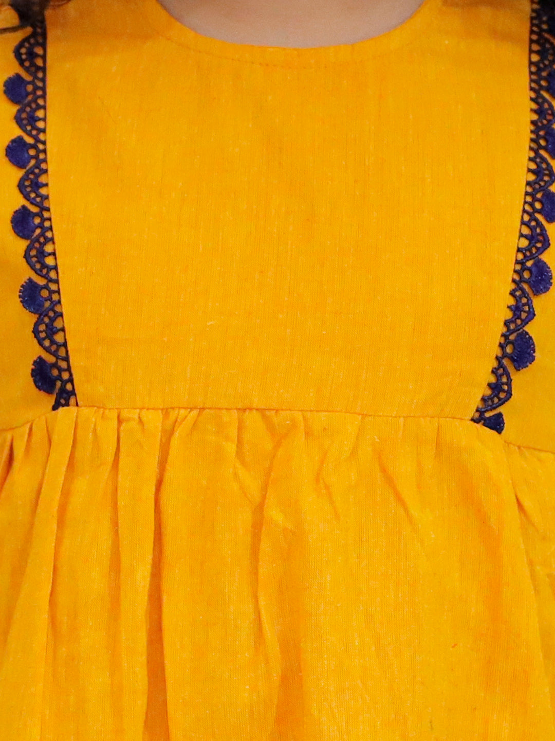 Pure Cotton Dress for Girls - Orange | BS24DR61ORA | DesiQlo