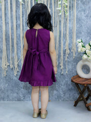 Pure Cotton Dress for Girls - Purple | BS24DR62PRA