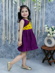 Pure Cotton Dress for Girls - Purple | BS24DR62PRA