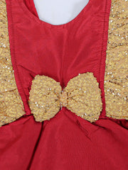 Taffeta Silk Dress for Girls - Maroon | BS24DR66RDA