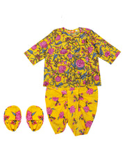Pure Cotton Dhoti Kurta Set for Boys - Yellow | BS24IN66YWA