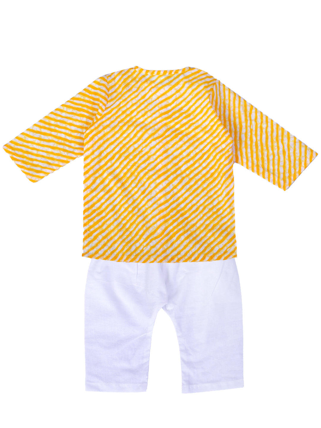 Pure Cotton Kurta Pajama Set for Boys - Yellow | BS24IN68YWA | DesiQlo