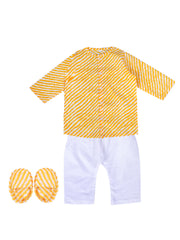 Pure Cotton Kurta Pajama Set for Boys - Yellow | BS24IN68YWA