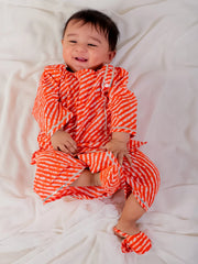 Pure Cotton Dhoti Kurta Set for Boys - Orange | BS24IN71ORA