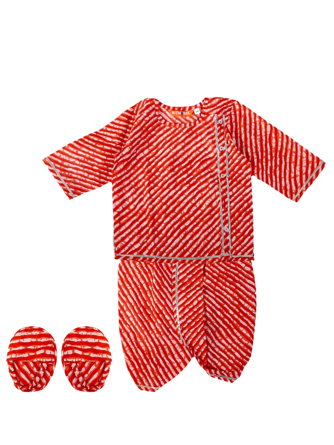 Pure Cotton Dhoti Kurta Set for Boys - Orange | BS24IN71ORA | DesiQlo