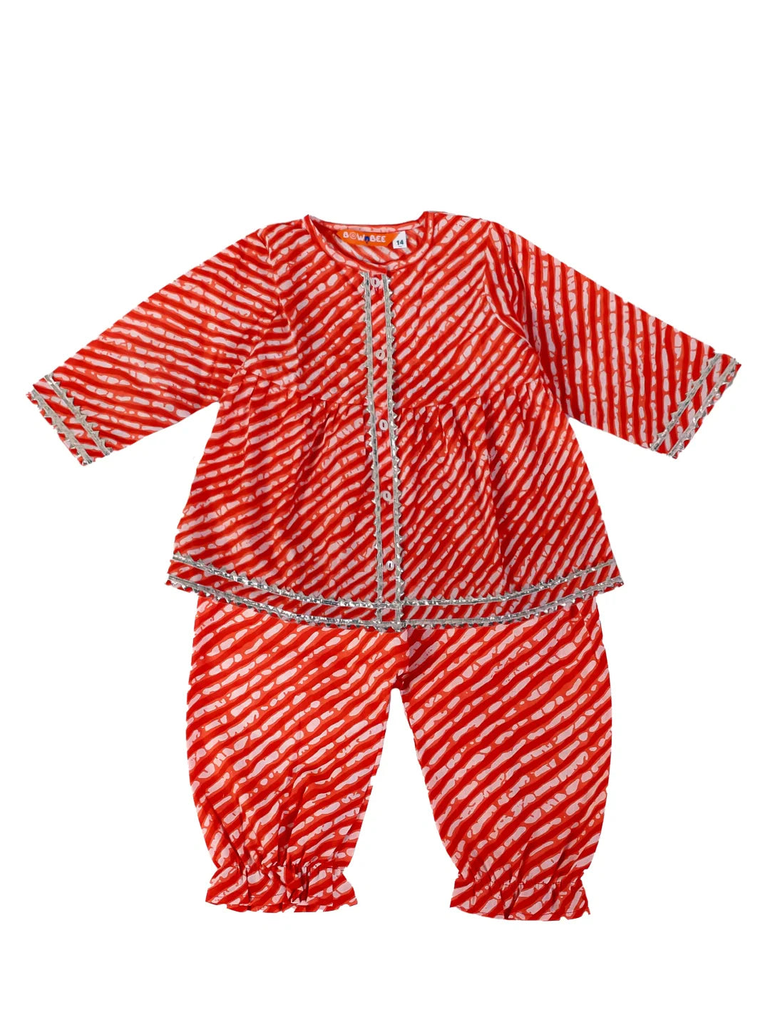 Pure Cotton Ethnic Clothing Set for Girls - Orange | BS24IN72ORA | DesiQlo