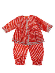 Pure Cotton Ethnic Clothing Set for Girls - Orange | BS24IN72ORA