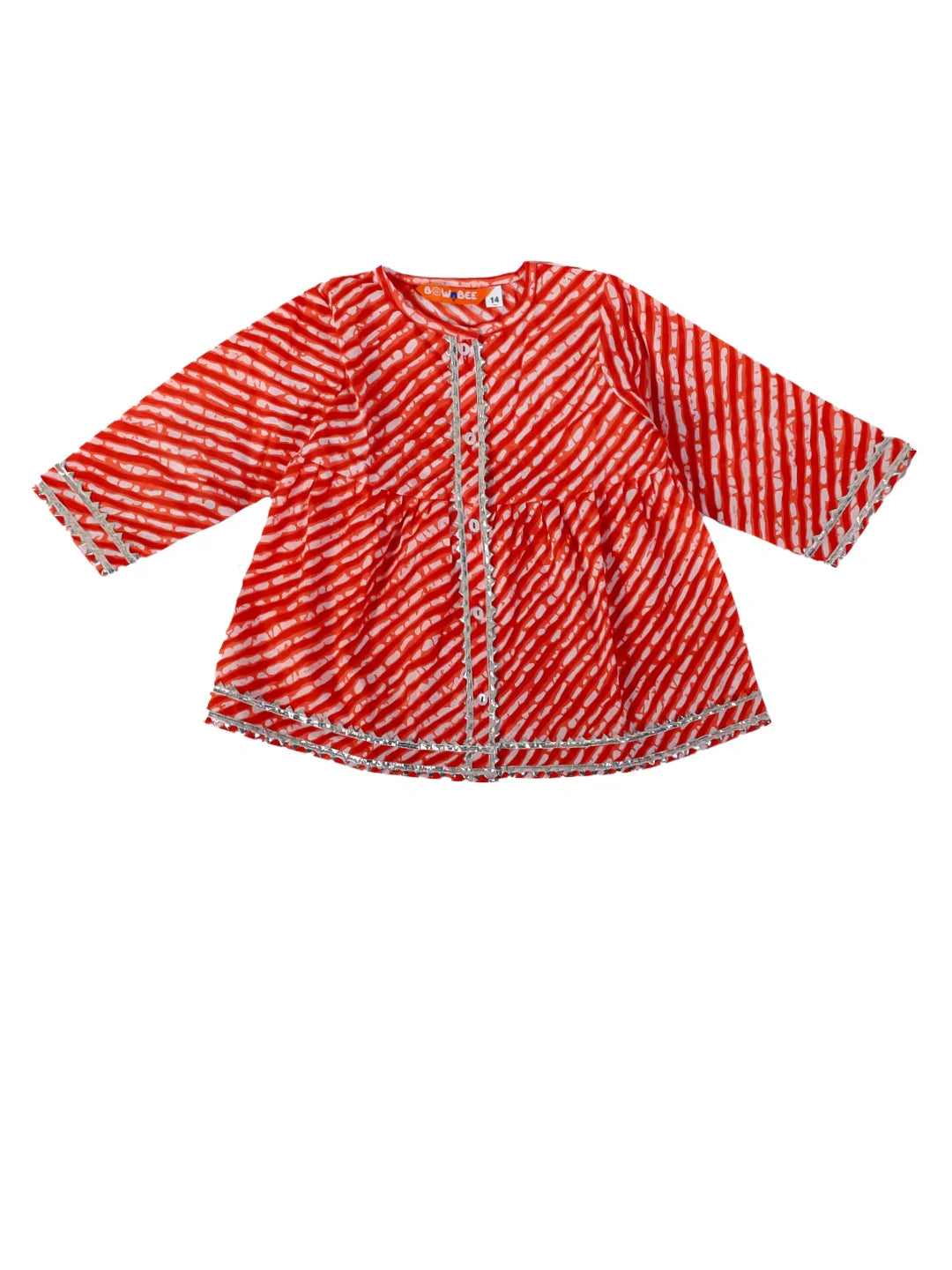 Pure Cotton Ethnic Clothing Set for Girls - Orange | BS24IN72ORA | DesiQlo