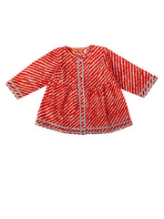Pure Cotton Ethnic Clothing Set for Girls - Orange | BS24IN72ORA