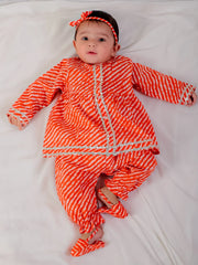 Pure Cotton Ethnic Clothing Set for Girls - Orange | BS24IN72ORA