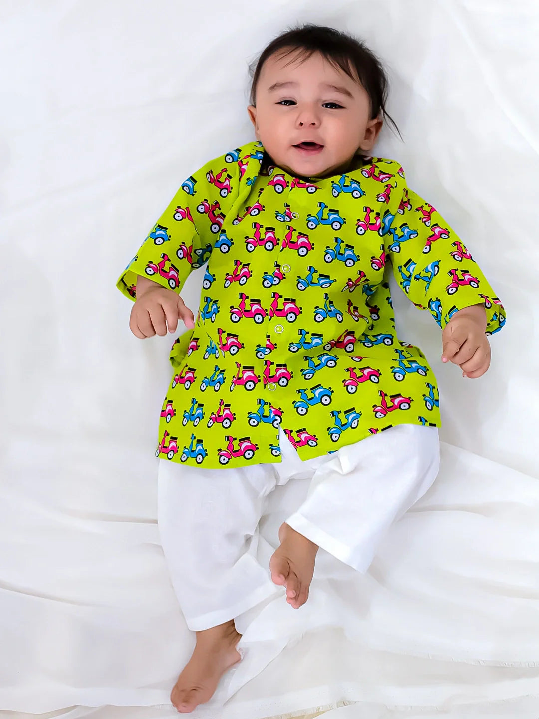Pure Cotton Kurta Pajama Set for Boys - Green | BS24IN76GRA