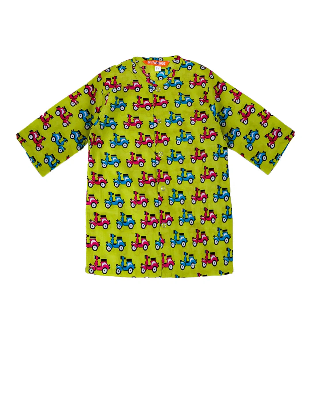 Pure Cotton Kurta Pajama Set for Boys - Green | BS24IN76GRA | DesiQlo