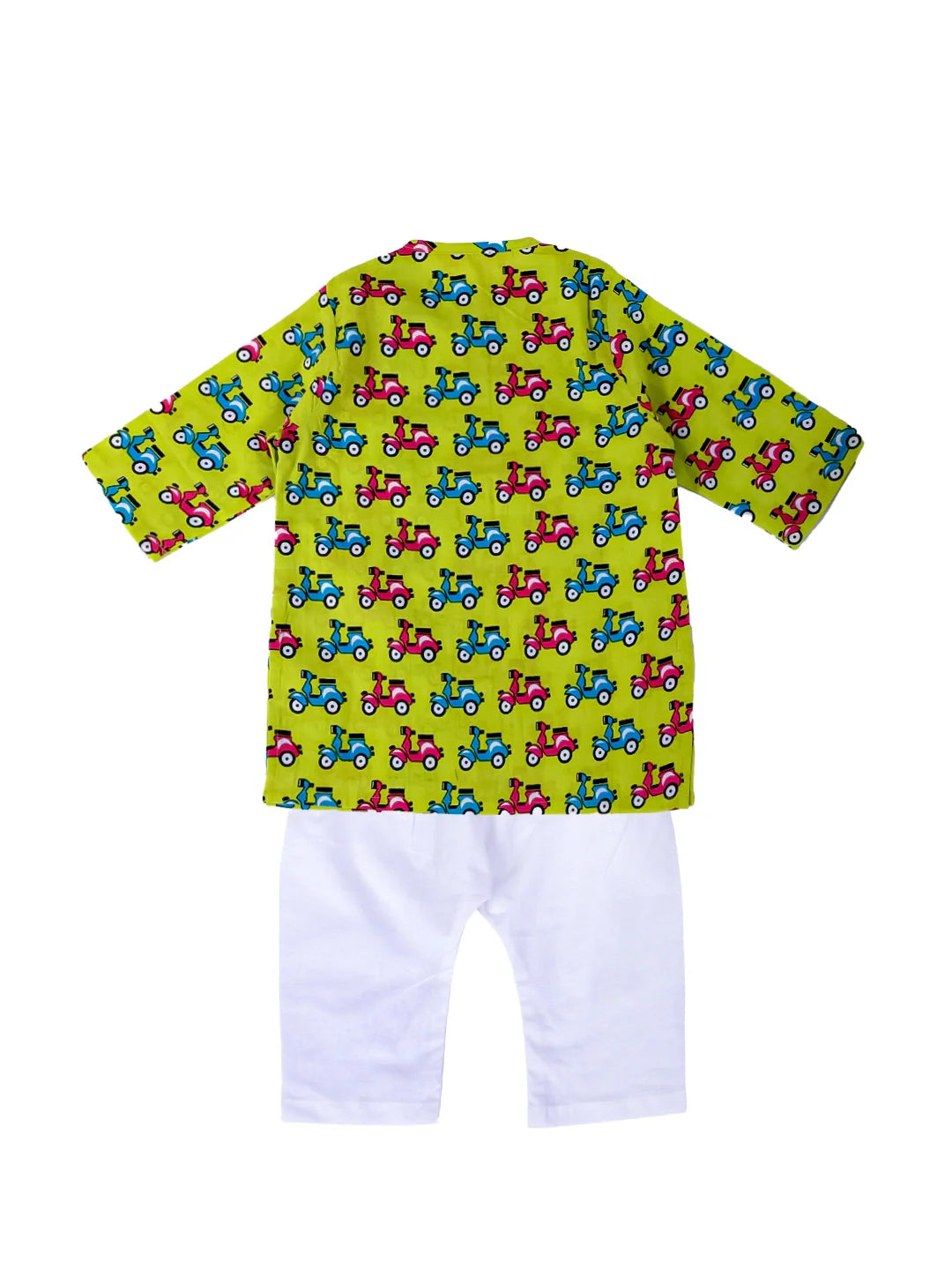 Pure Cotton Kurta Pajama Set for Boys - Green | BS24IN76GRA | DesiQlo