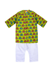 Pure Cotton Kurta Pajama Set for Boys - Green | BS24IN76GRA