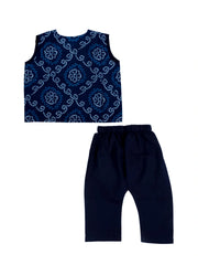 Pure Cotton Ethnic Clothing Set for Boys - Blue | BS24IN77BLA