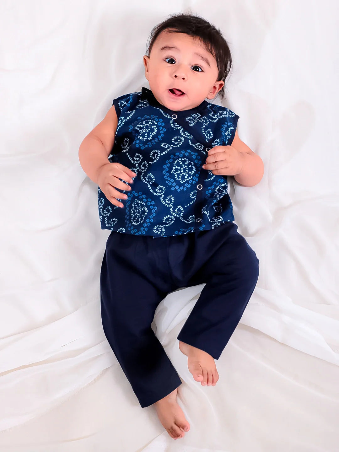 Pure Cotton Ethnic Clothing Set for Boys - Blue | BS24IN77BLA | DesiQlo