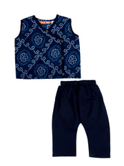 Pure Cotton Ethnic Clothing Set for Boys - Blue | BS24IN77BLA