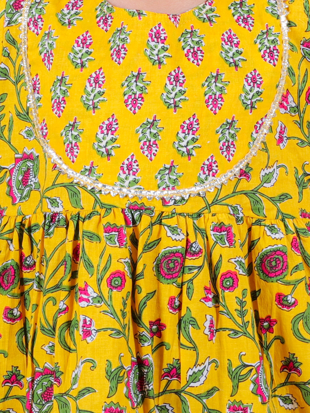 Pure Cotton Ethnic Suit Set for Girls - Yellow | BS24IW48YWA | DesiQlo