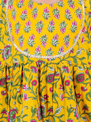 Pure Cotton Ethnic Suit Set for Girls - Yellow | BS24IW48YWA