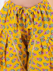 Pure Cotton Ethnic Suit Set for Girls - Yellow | BS24IW48YWA