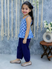 Pure Cotton Ethnic Clothing Set for Girls - Blue | BS24IW50BLA