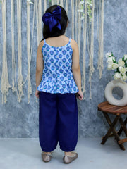 Pure Cotton Ethnic Clothing Set for Girls - Blue | BS24IW50BLA