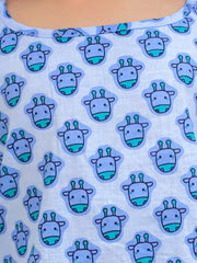 Pure Cotton Ethnic Clothing Set for Girls - Blue | BS24IW50BLA