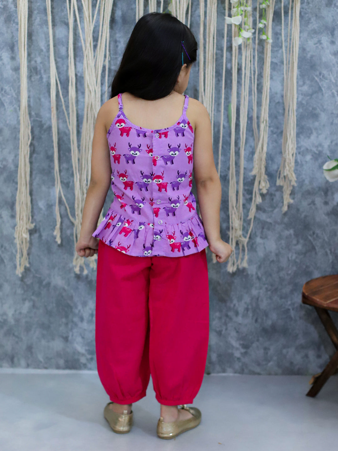 Pure Cotton Ethnic Clothing Set for Girls - Purple | BS24IW50PRA | DesiQlo