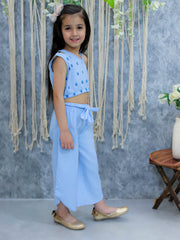 Pure Cotton Ethnic Clothing Set for Girls - Blue | BS24IW52BLA