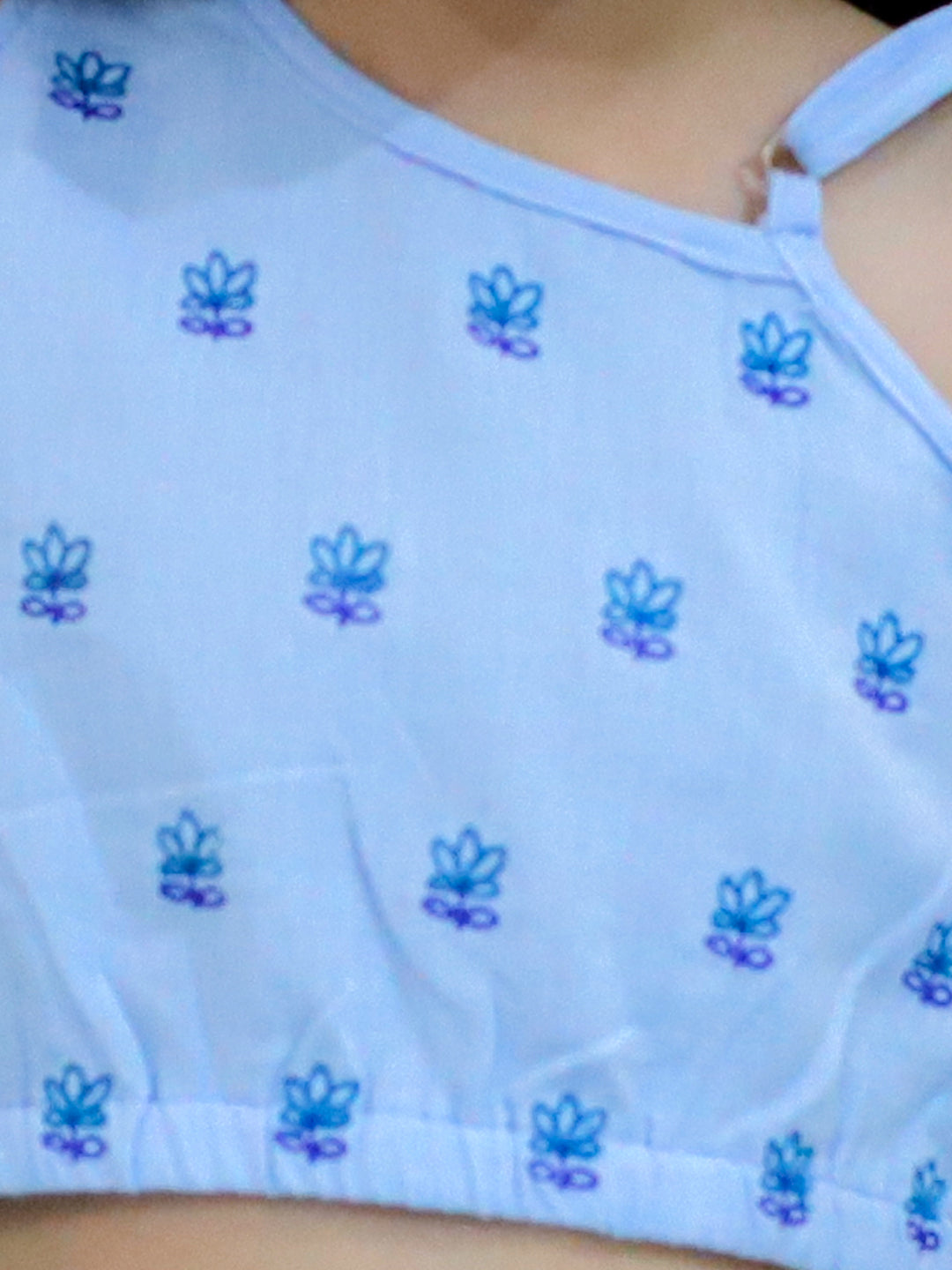 Pure Cotton Ethnic Clothing Set for Girls - Blue | BS24IW52BLA | DesiQlo