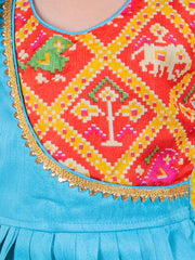 Silk Blend Ethnic Suit Set for Kids - Blue | BS24IW54BLA