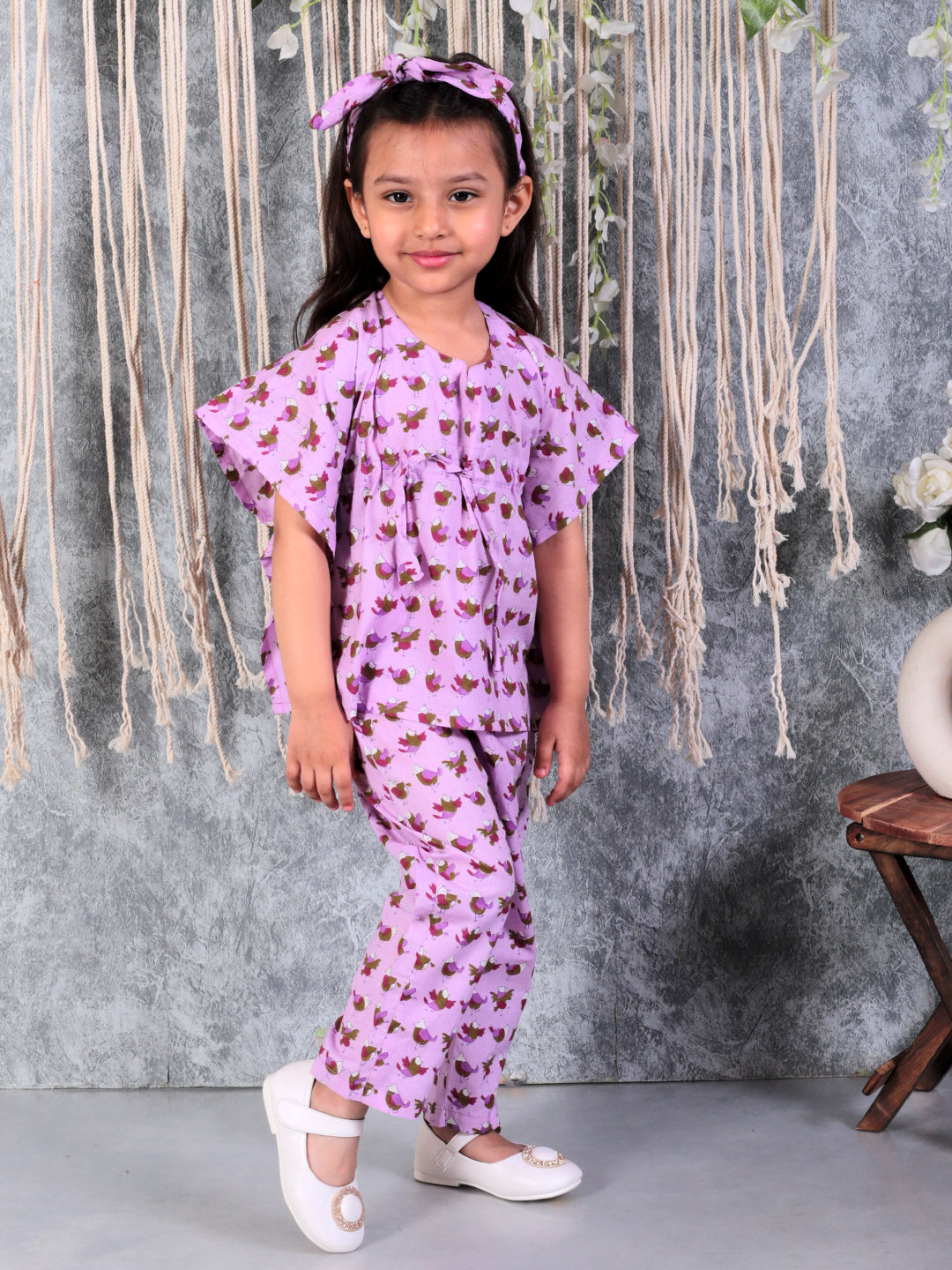 Pure Cotton Ethnic Clothing Set for Kids - Purple | BS24IW55PRA | DesiQlo