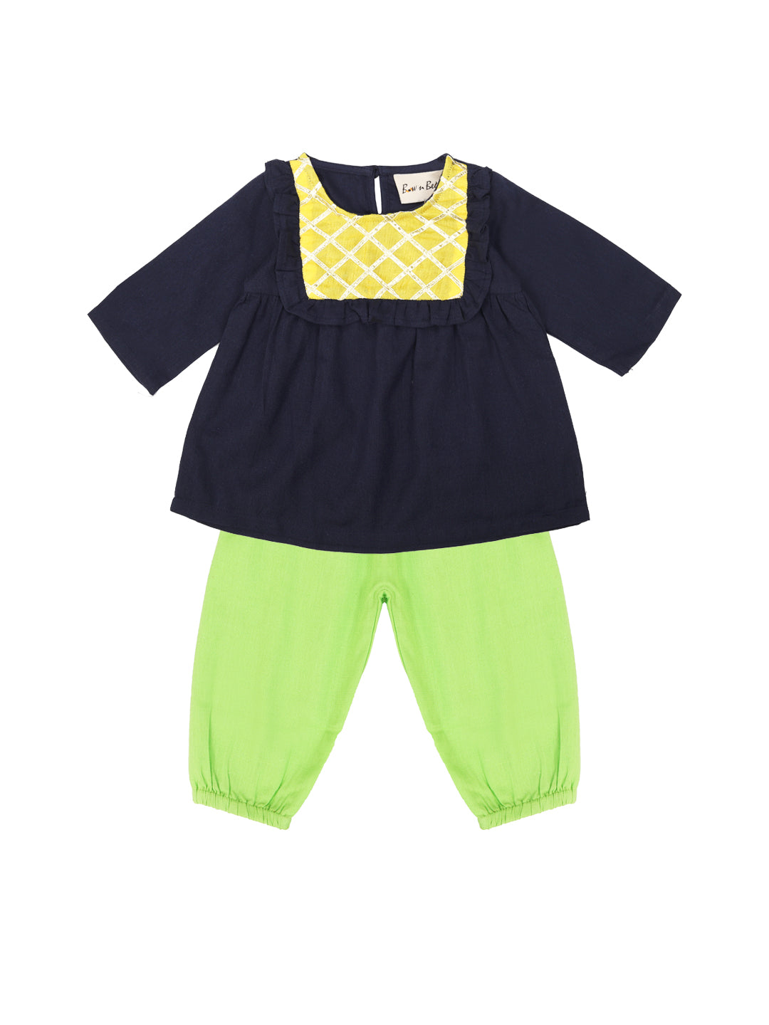 Cotton Ethnic Suit Set for Girls - Blue | BS24IW58BLA | DesiQlo
