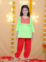 Ethnic Suit Set for Girls - Green | BS24IW58GRA