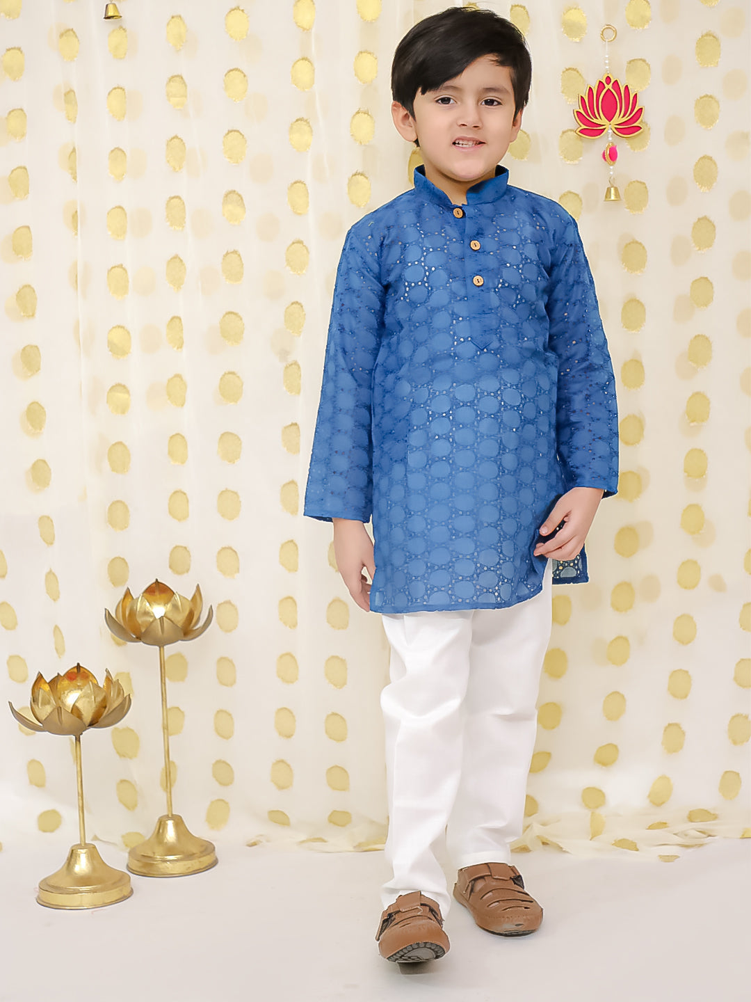 Cotton Kurta Pajama Set for Boys - Sky Blue | BS24KP65BLC