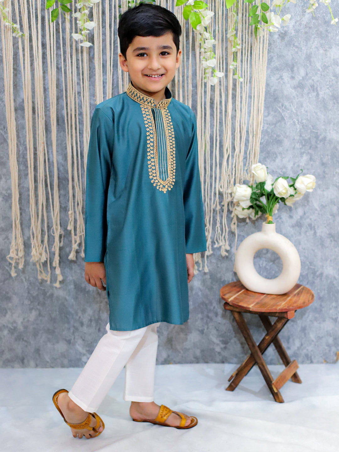 Kurta Pajama Set for Boys - Green | BS24KP66GRB | DesiQlo