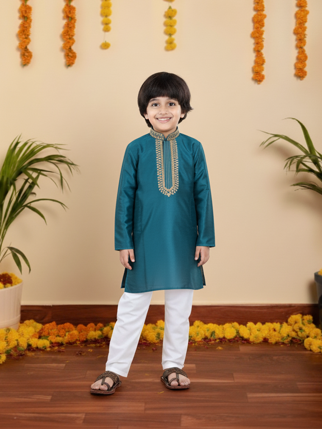Kurta Pajama Set for Boys - Green | BS24KP66GRB