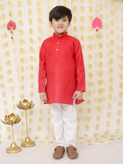 Cotton Kurta Pajama Set for Boys - Yellow | BS24KP67RDC