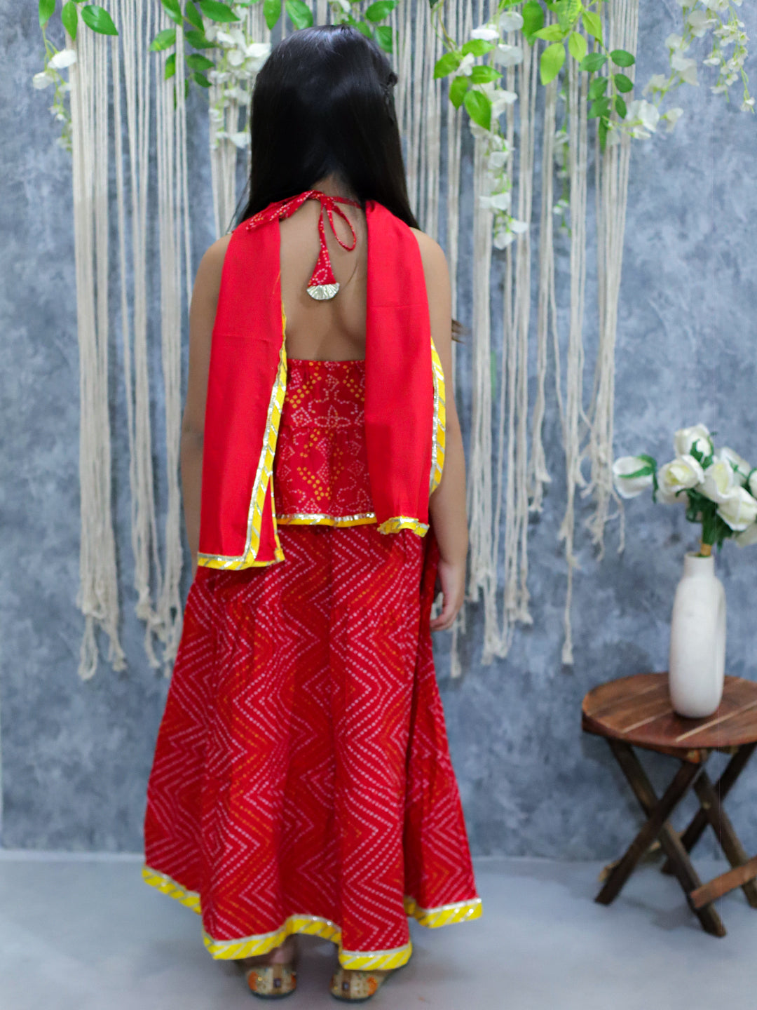 Lehenga Choli Set for Kids - Red | BS24LC73RDB | DesiQlo