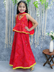Lehenga Choli Set for Kids - Red | BS24LC73RDB