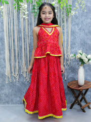 Lehenga Choli Set for Kids - Red | BS24LC73RDB