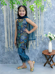 Cotton Blend Ethnic Suit Set for Kids - Blue | BS24SU47BLA
